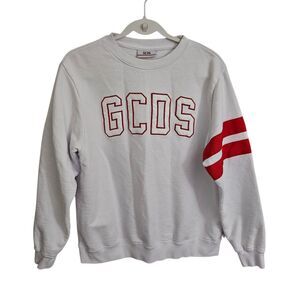 GCDS Sweater Womens Small XCIV Logo Regular Crewneck Terry Pullover Cotton Italy
